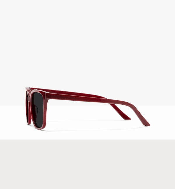 Oversized Square Frame Acetate Maroon Red Sunglasses